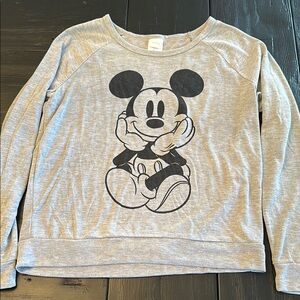 Gray Mickey Mouse Lightweight Sweatshirt